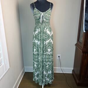 Moulinette Soeurs Anthropologie Brisbane Green Paisley Maxi Dress Size XS